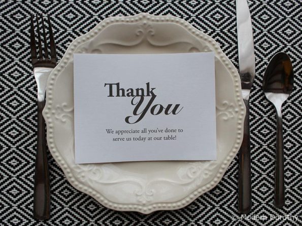 Restaurant Server, Waitress / Wait Staff Appreciation - Printable Thank You Card - Religious Thanks Note - Digital PDF Appreciation Notecard